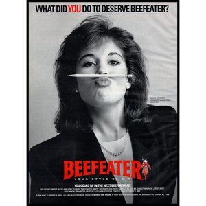 1988 Beefeater Gin Vintage Print Ad Woman Businesswoman 80s Fashion Wall Art